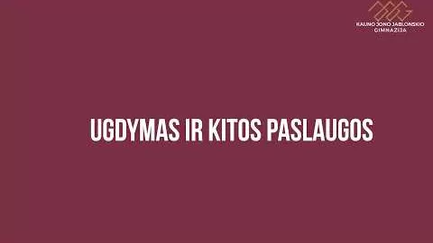 Kauno Jono Jablonskio gimnazija – Ugdymas ir kitos paslaugos