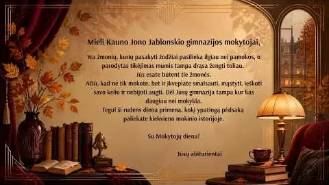 Su Mokytojų diena!